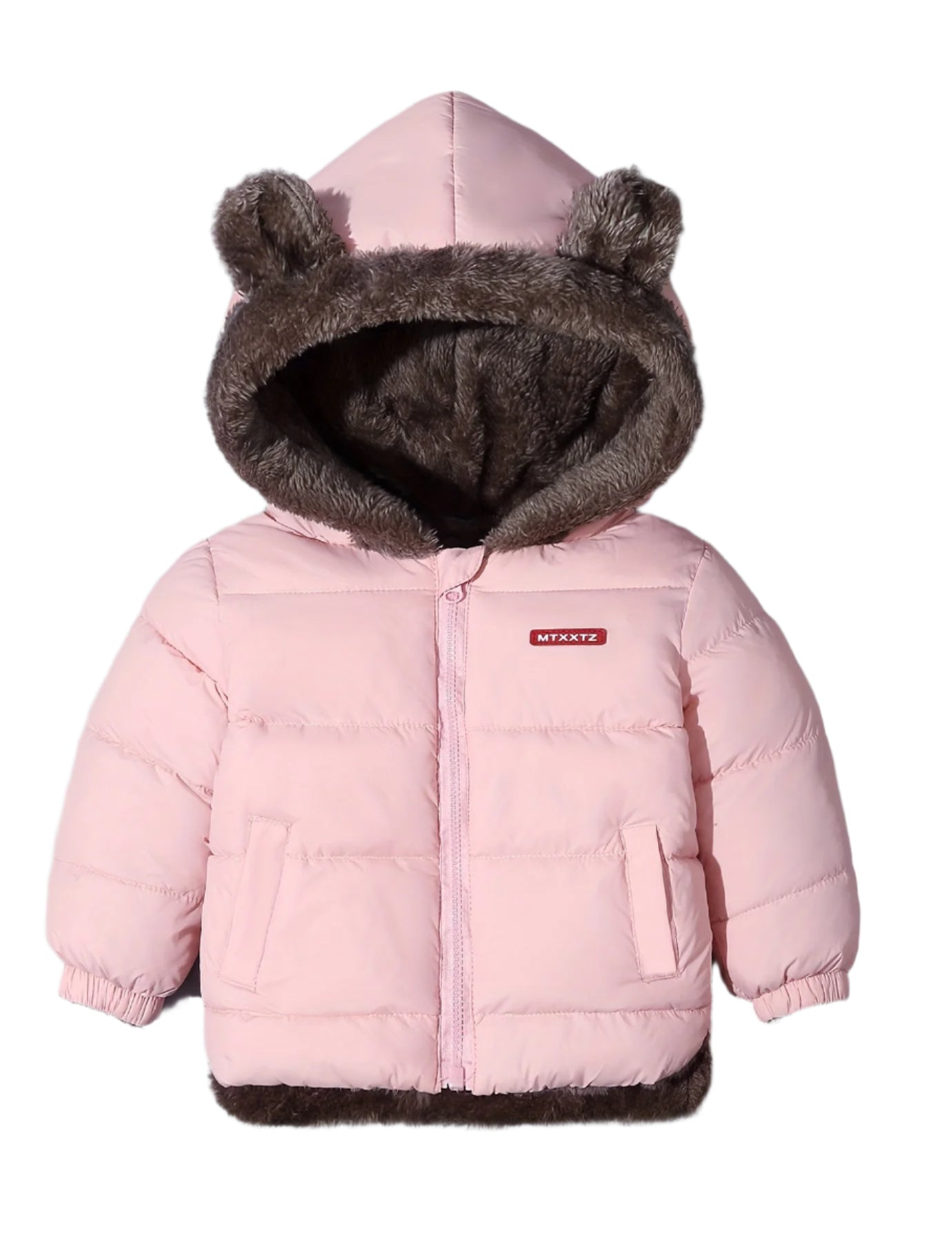 Veste Enfant Hiver Doublée Fourrure Synthétique Noir