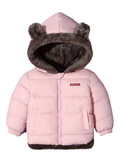 Veste Enfant Hiver Doublée Fourrure Synthétique Noir