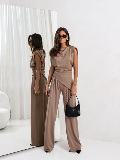 Robe Femme 2 Pièces Chic - Haut Souplesse et Pantalon Détente