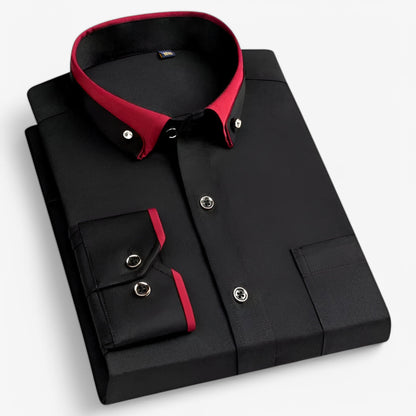 Chemise Homme à Col Contraste Décontractée et Confortable