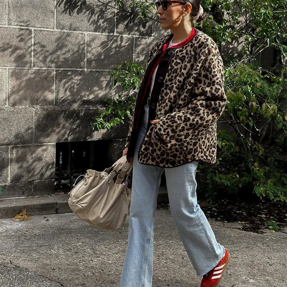 Blouson Femme Leopard Imprimé Mode Tendance - BerlinGlamour