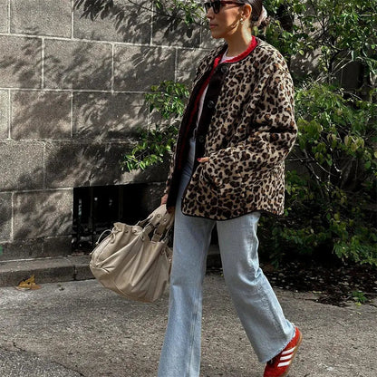 Blouson Femme Leopard Imprimé Mode Tendance - BerlinGlamour