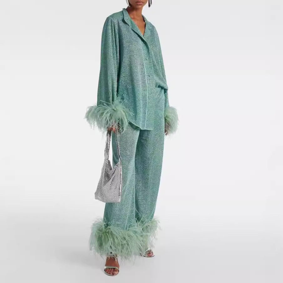 Pyjama Femme 2 Pièces Doux au Toucher avec Imprimé Floral