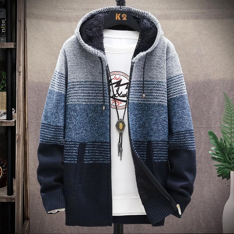 Blouson Homme à Capuche avec Fermeture Éclair Réglable