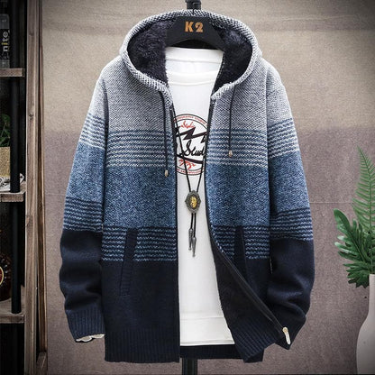 Blouson Homme à Capuche avec Fermeture Éclair Réglable
