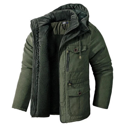 Veste Hiver Capuche avec Poches Multi-Fonctions