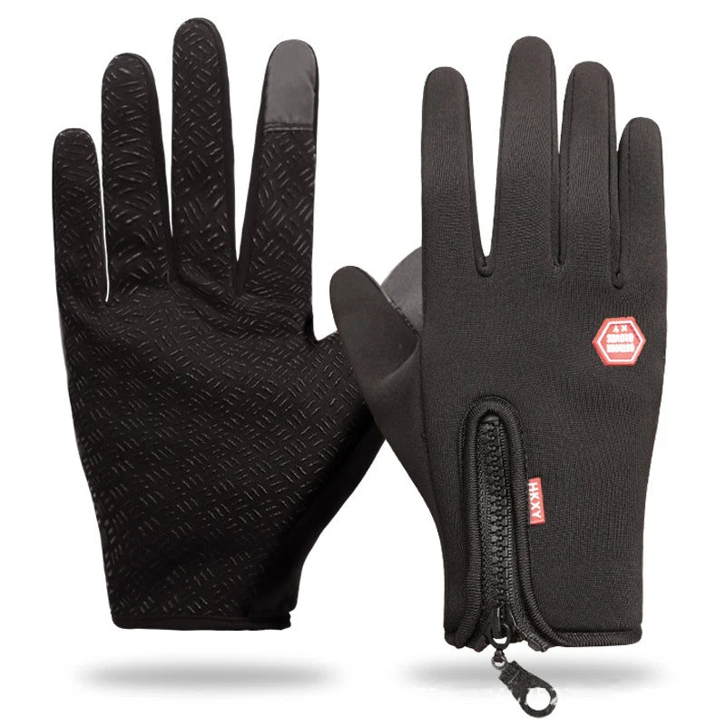 Gants d'Hiver Imperméables pour Adultes avec Fermeture Éclair