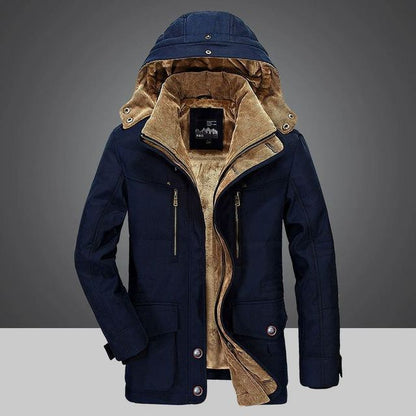 Blouson Hiver Chaud pour Homme avec Capuche Amovible