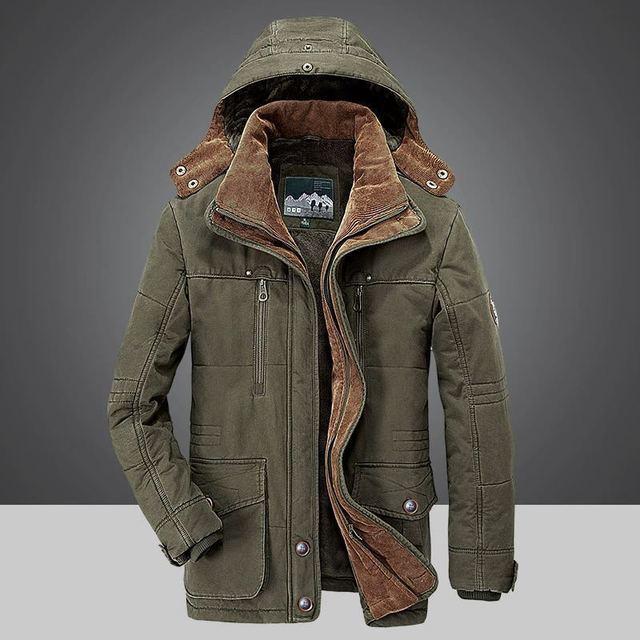 Blouson Hiver Chaud pour Homme avec Capuche Amovible