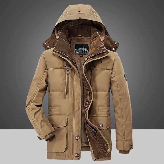 Blouson Hiver Chaud pour Homme avec Capuche Amovible