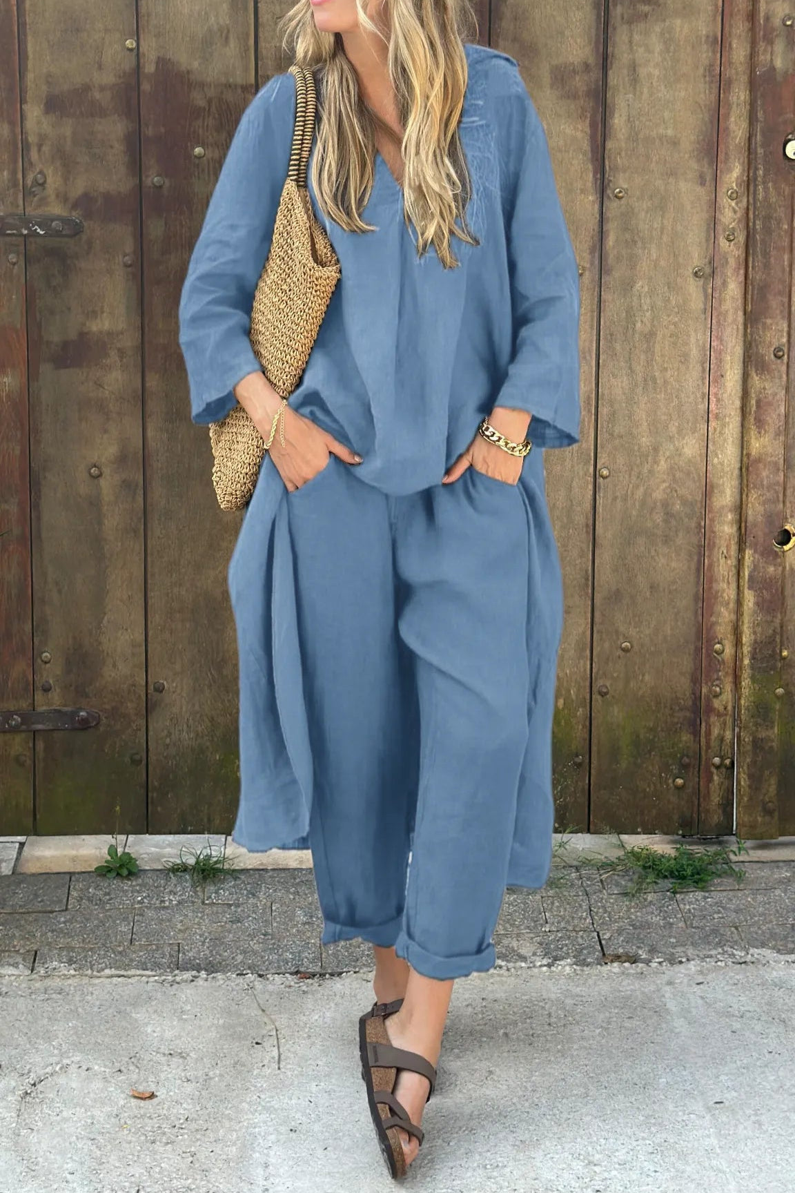 Ensemble Loungewear 2 Pièces Femme Tricot Confortable