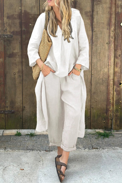 Ensemble Loungewear 2 Pièces Femme Tricot Confortable