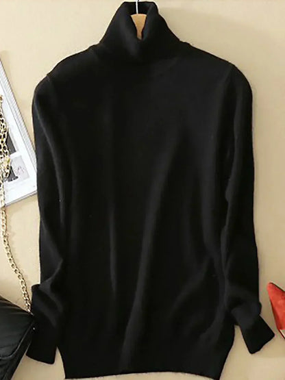 Pull Femme Noir Classique Col Rond - PanierRoyale