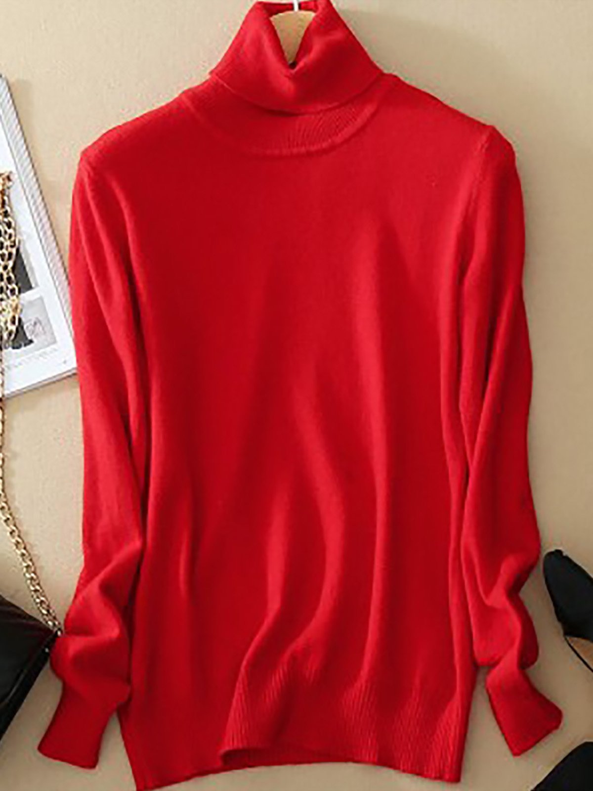 Pull Femme Noir Classique Col Rond