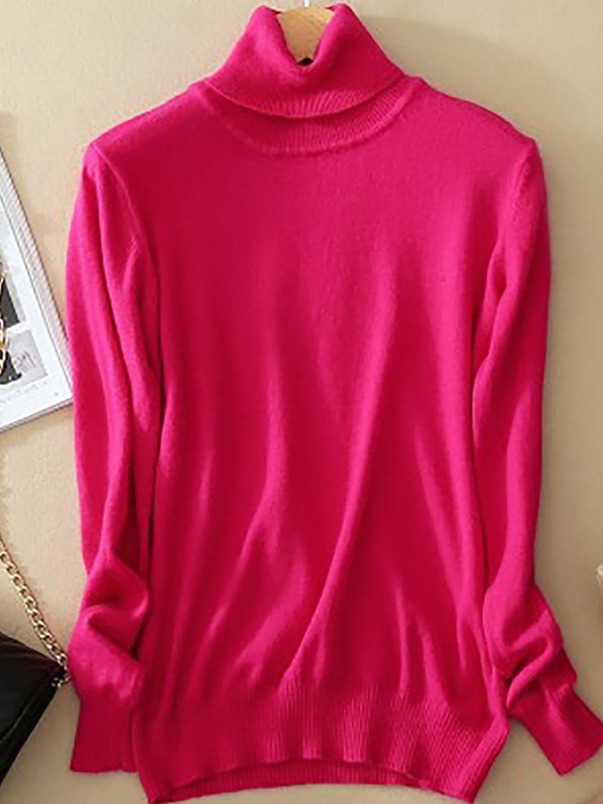 Pull Femme Noir Classique Col Rond