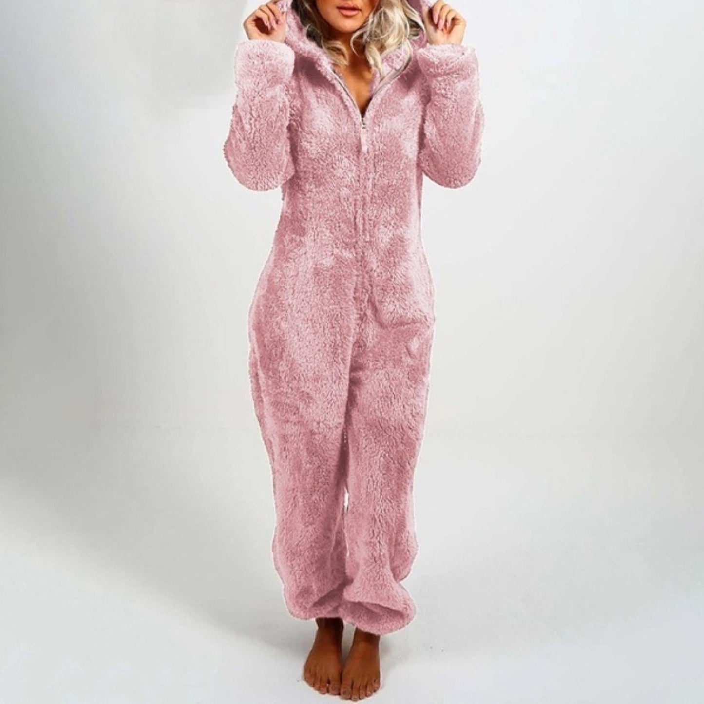 Pyjama Femme Hiver Doux et Confortable à Capuche