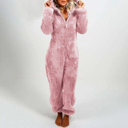 Pyjama Femme Hiver Doux et Confortable à Capuche