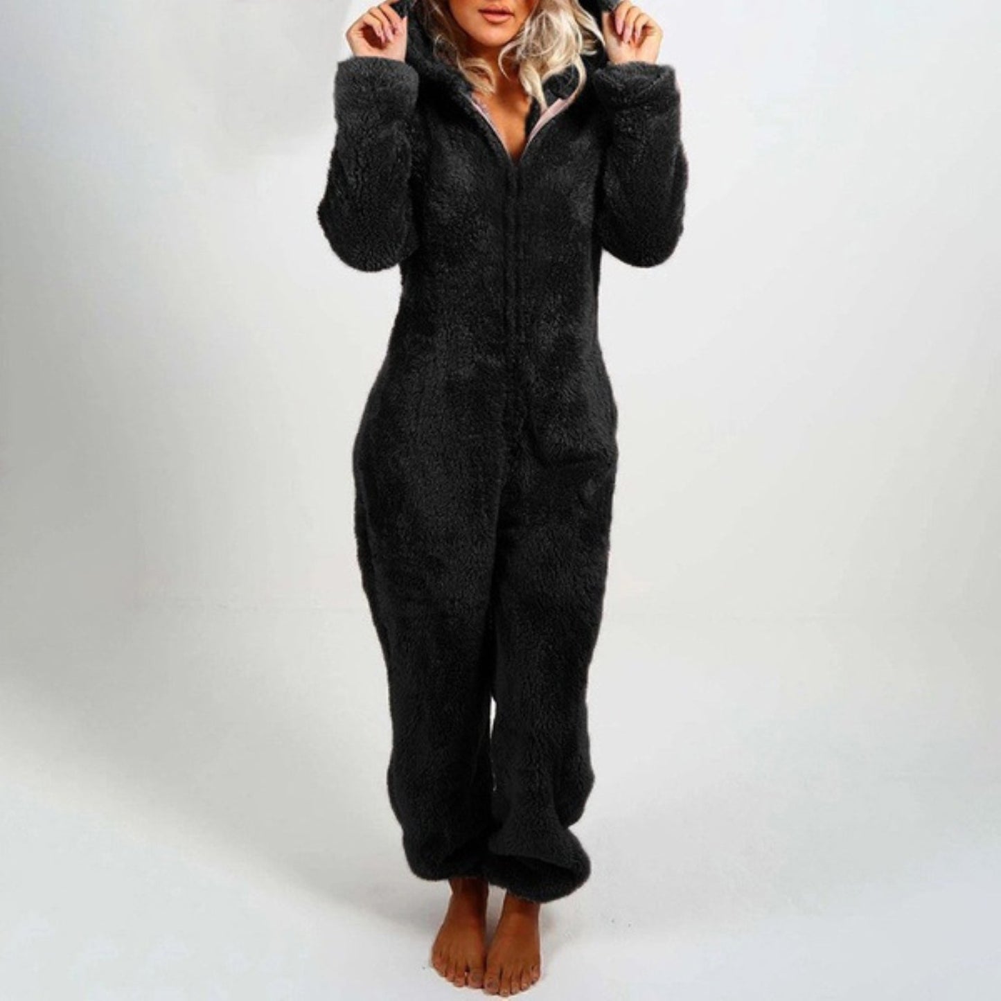 Pyjama Femme Hiver Doux et Confortable à Capuche