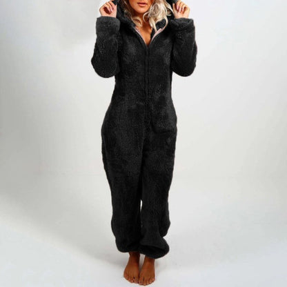Pyjama Femme Hiver Doux et Confortable à Capuche