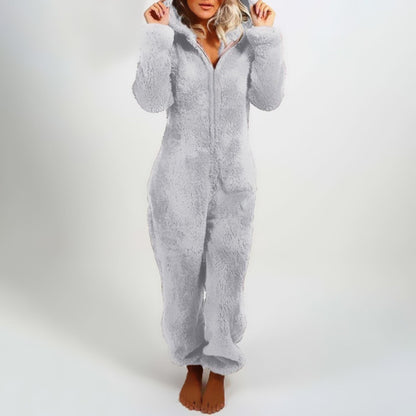Pyjama Femme Hiver Doux et Confortable à Capuche