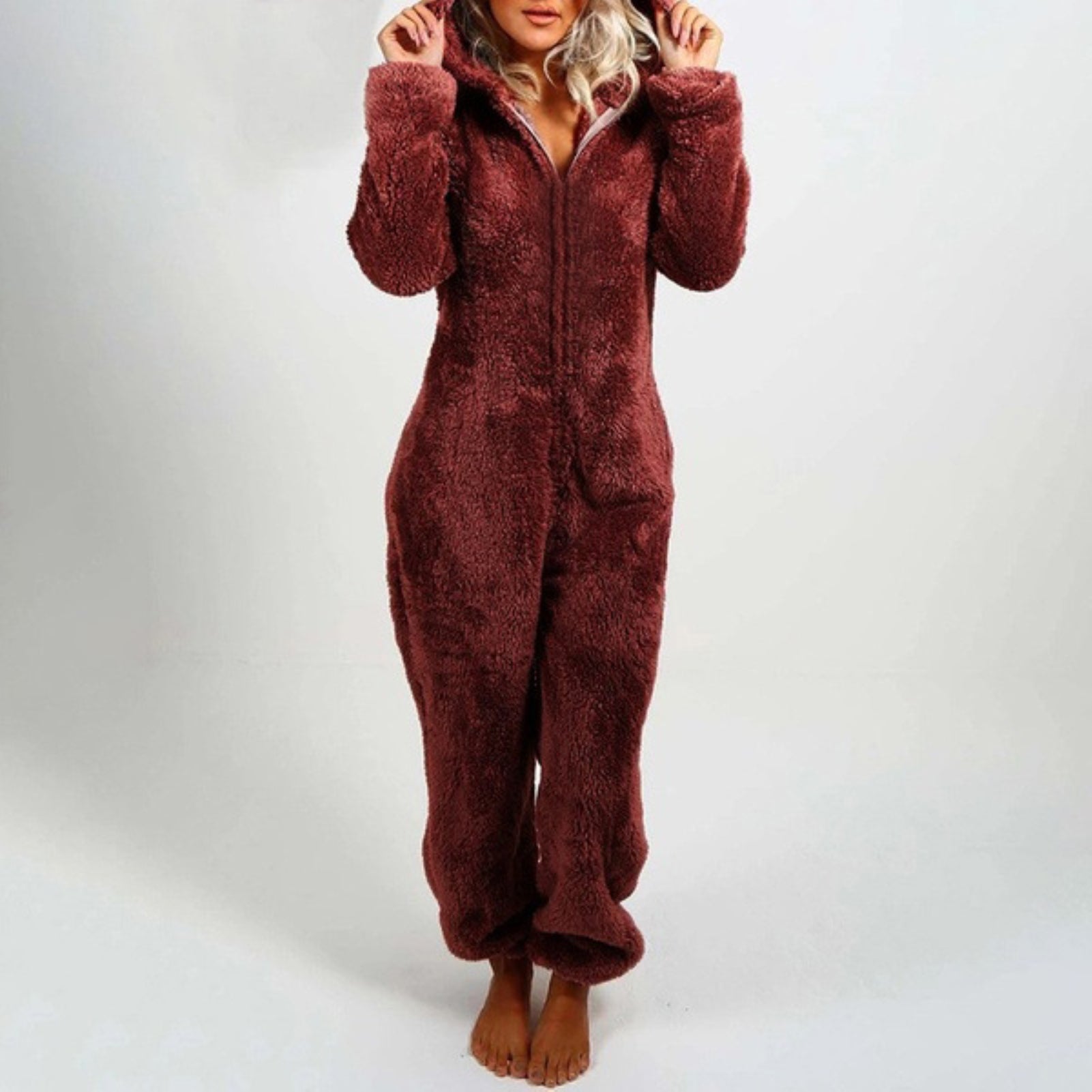 Pyjama Femme Hiver Doux et Confortable à Capuche - PanierRoyale