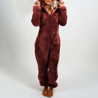 Pyjama Femme Hiver Doux et Confortable à Capuche - PanierRoyale