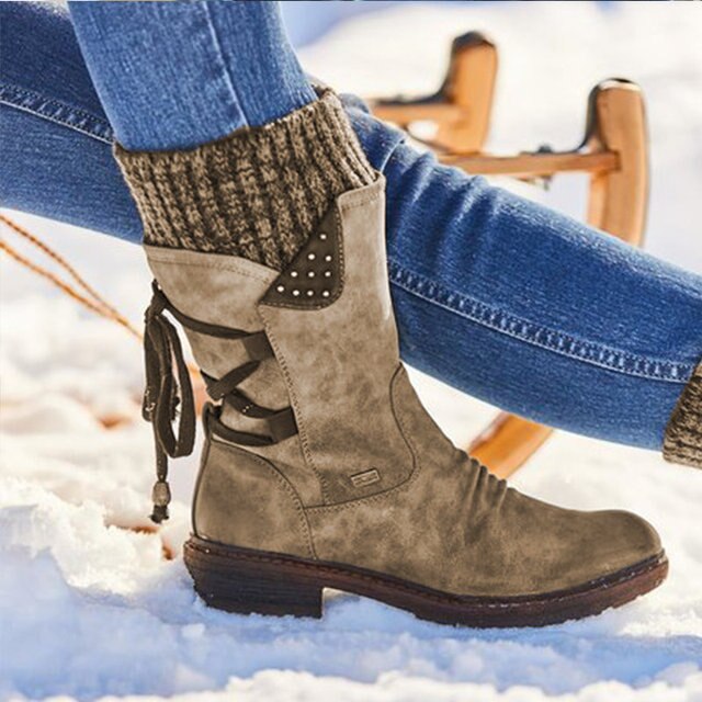 Bottes Hiver Femme Fourrées et Imperméables pour Neige