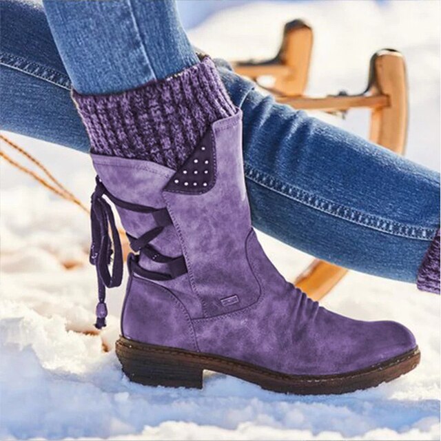 Bottes Hiver Femme Fourrées et Imperméables pour Neige - PanierRoyale