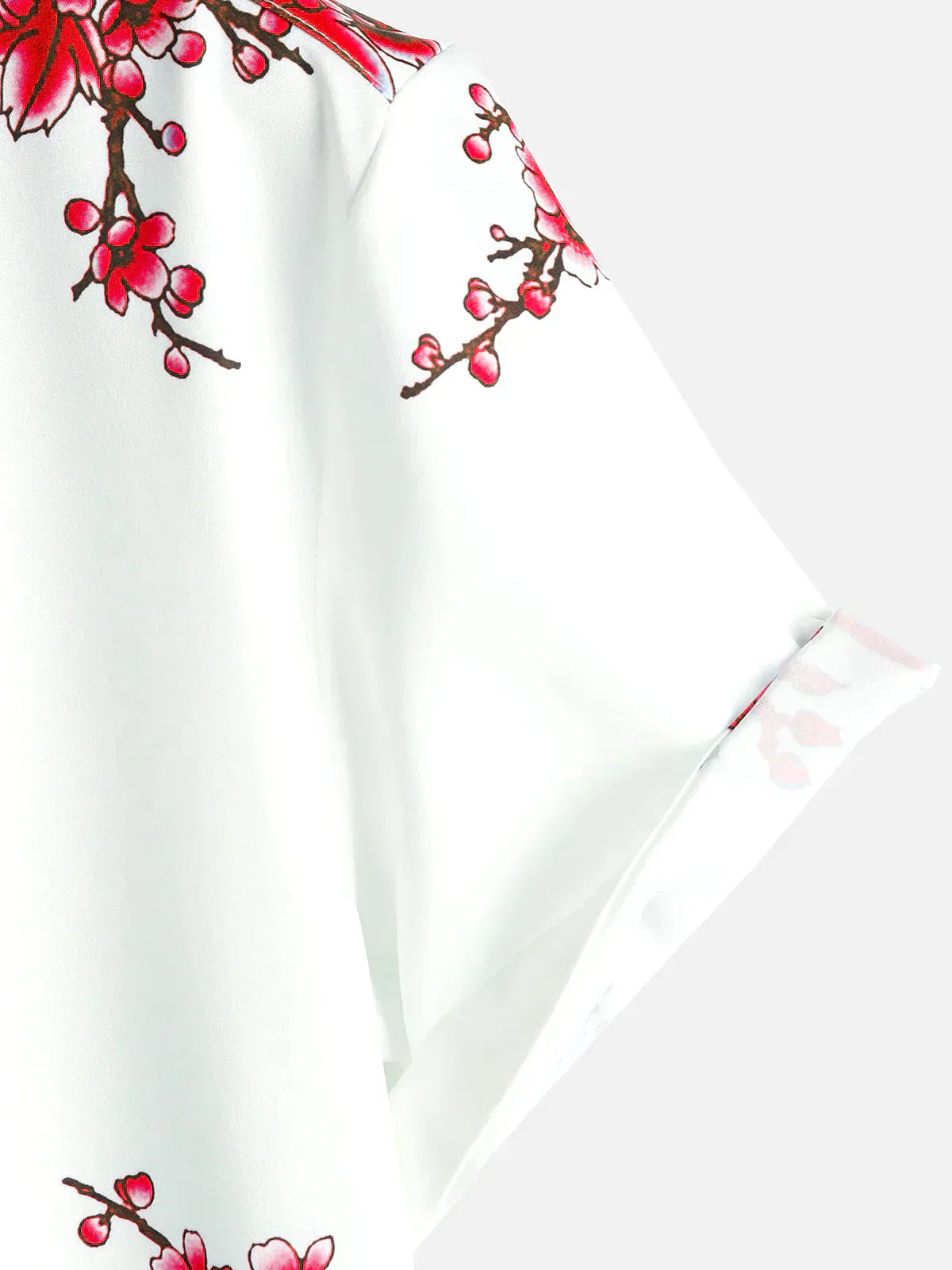 Chemise Homme Courte Manche Blanche Fleurs Été