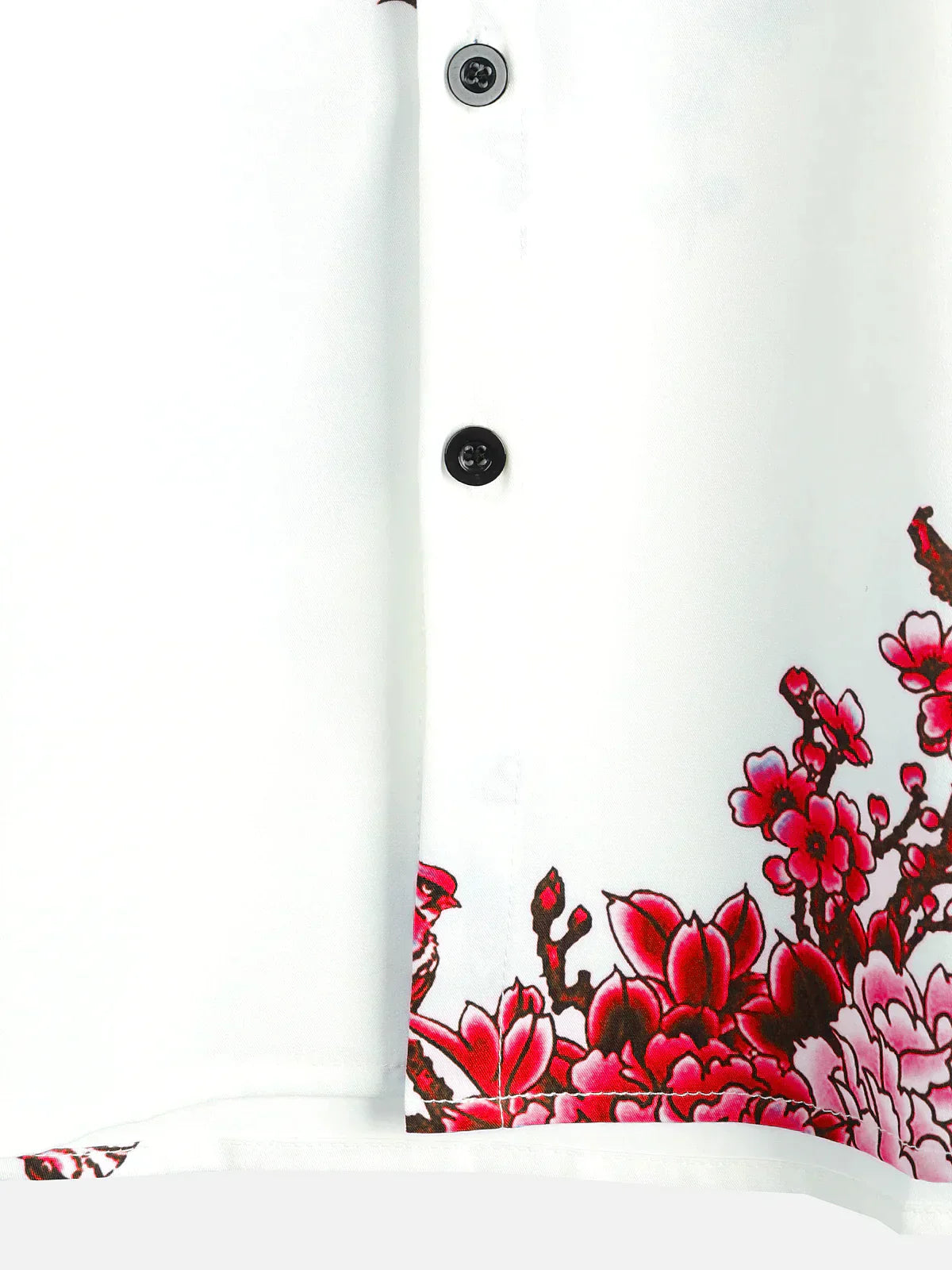Chemise Homme Courte Manche Blanche Fleurs Été
