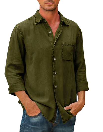 Chemise Homme Denim Manches Courtes Décontractée