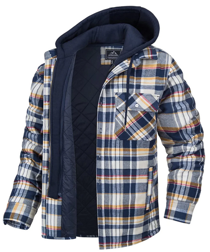 Veste Homme Carreaux Décontractée Capuche et Poches - PanierRoyale