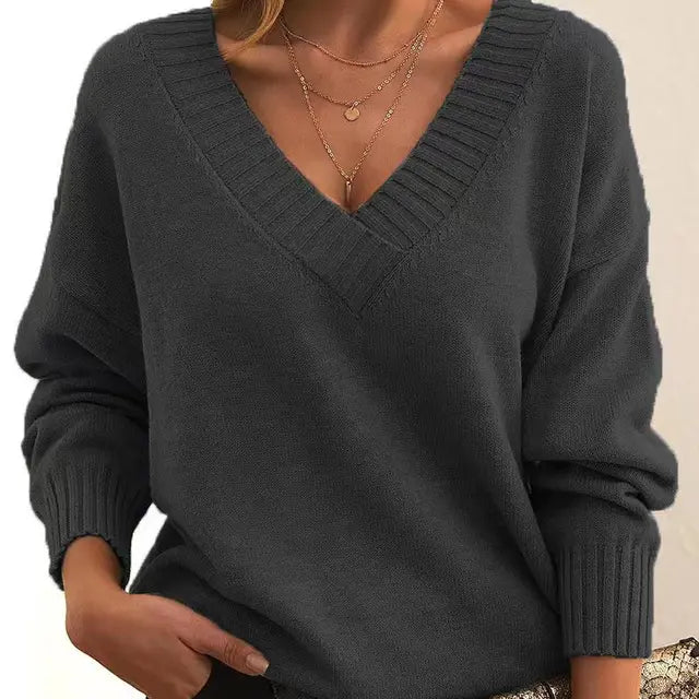 Pull Femme Col V Classique et Élégant