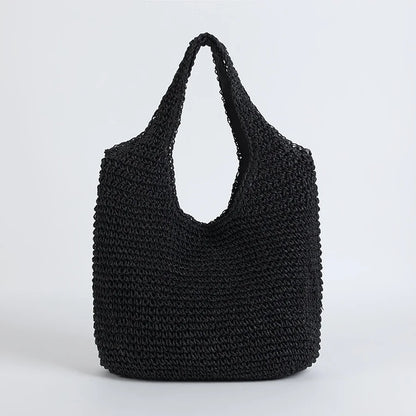 Sac de Plage Tressé Naturel Beige