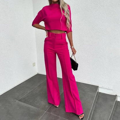 Ensemble Deux Pièces Femme Élégant - Haut et Pantalon Tailleur