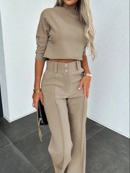 Ensemble Deux Pièces Femme Élégant - Haut et Pantalon Tailleur