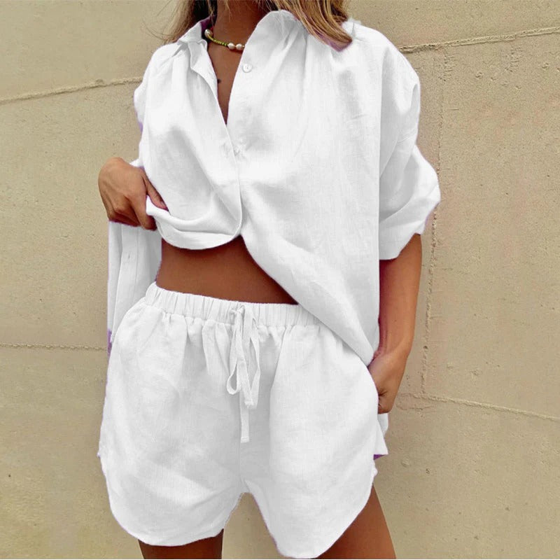 Tenue Été Femme Blouse Florale et Short Denim