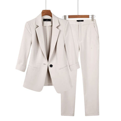 Costume femme 2 pièces élégant en coton - PanierRoyale