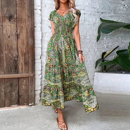 Robe Été Florale Longue pour Femmes