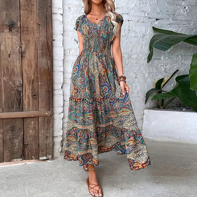 Robe Été Florale Longue pour Femmes - PanierRoyale