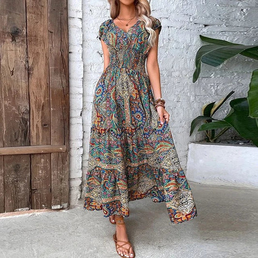 Robe Été Florale Longue pour Femmes - PanierRoyale