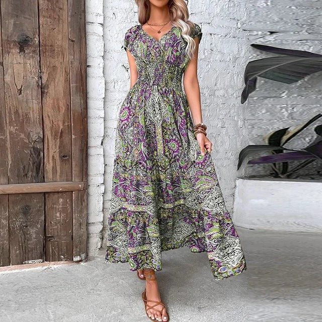 Robe Été Florale Longue pour Femmes