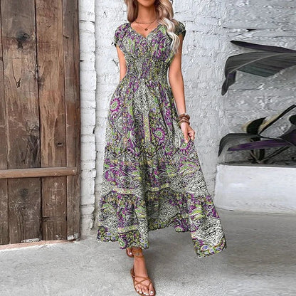 Robe Été Florale Longue pour Femmes