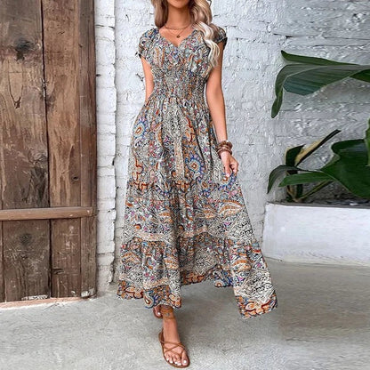 Robe Été Florale Longue pour Femmes