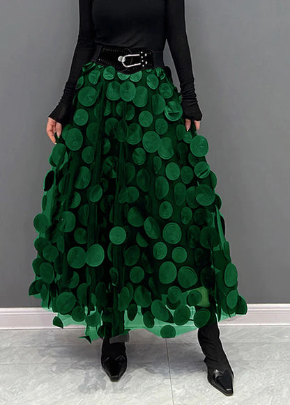 Jupe Longue Féminine en Tulle Fleuri pour Femme Élégante