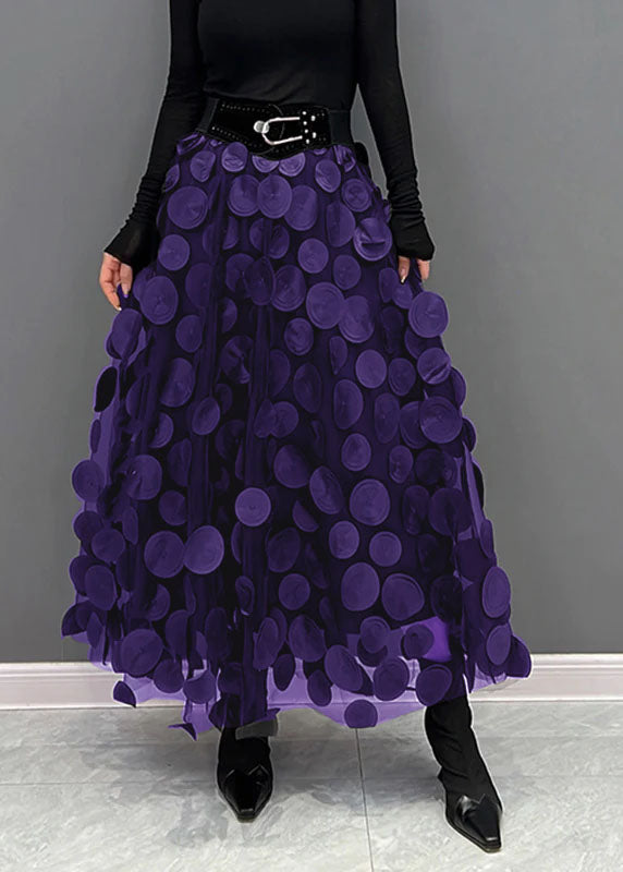 Jupe Longue Féminine en Tulle Fleuri pour Femme Élégante