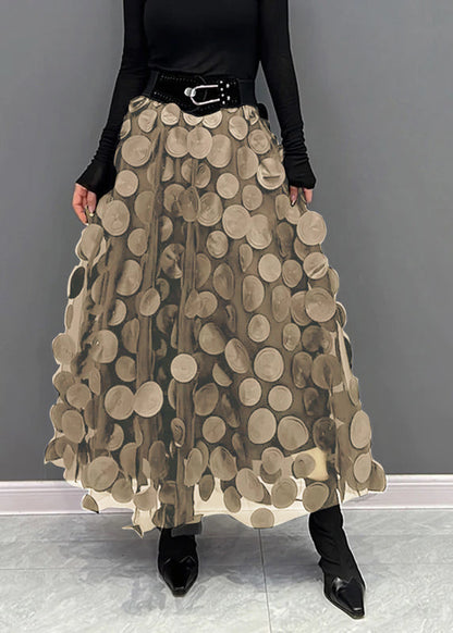 Jupe Longue Féminine en Tulle Fleuri pour Femme Élégante