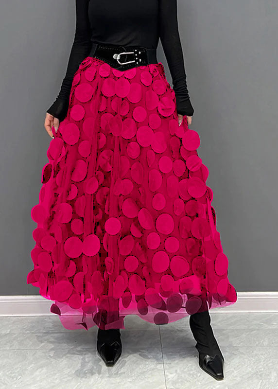 Jupe Longue Féminine en Tulle Fleuri pour Femme Élégante