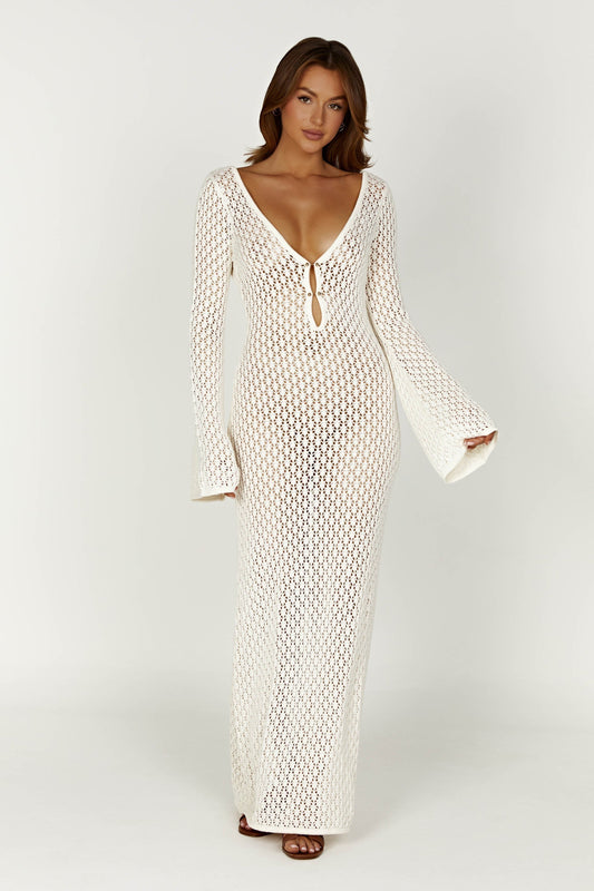 Robe Très Féminine à Manches Longues et Décolleté Profond - BerlinGlamour