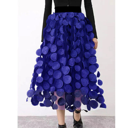 Jupe Longue Féminine en Tulle Fleuri pour Femme Élégante